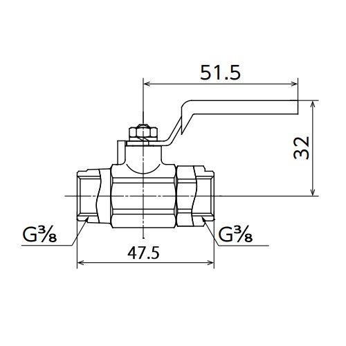 G 3/8インチ ミニボールバルブ(メッキ付)【EA425AG-113】