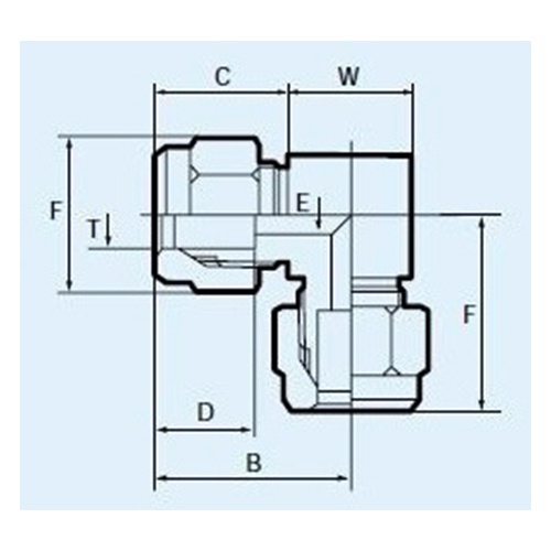 6mm ユニオン(エルボ/フッ素樹脂製)【EA425HG-6】