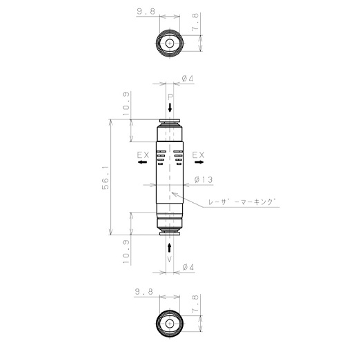 4mm・20L/mインチ 真空発生器【EA425PA-1】