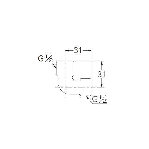 G1/2インチ xG1/2インチ フレキ用エルボ【EA432LC-12A】