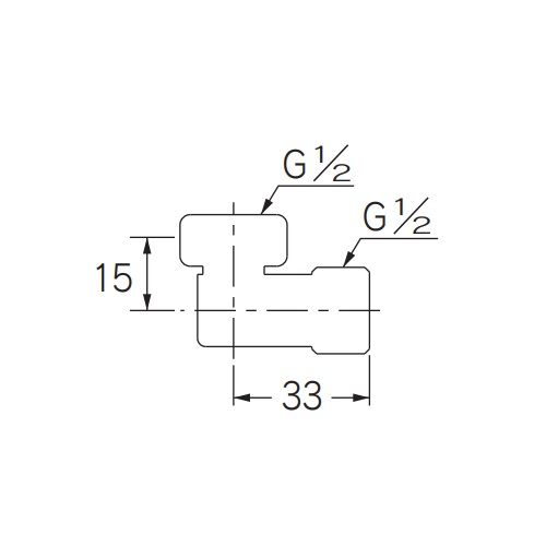G1/2インチ xG1/2インチ ナット付フレキ用エルボ(小曲り)【EA432LD-12】