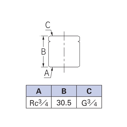 G 3/4インチ xR 3/4インチ /呼20 ねじ変換アダプター【EA432LK-66】