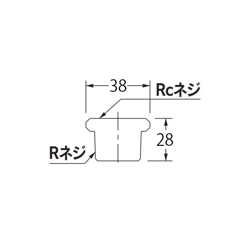Rc1/2インチ xR 1 インチ 給水管用ブッシング(クロムメッキ)【EA432MH-25】