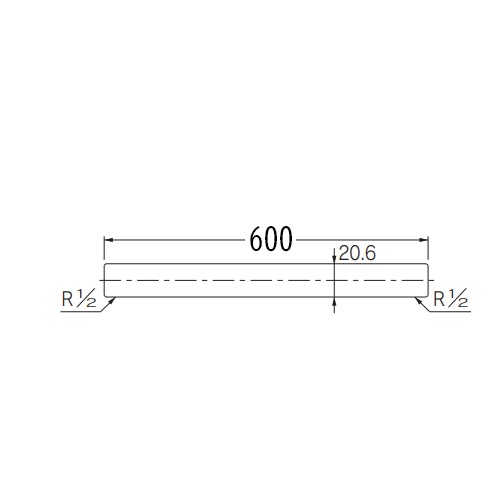 R 1/2インチ x600mm 給水管(止水栓用)【EA432MP-60】