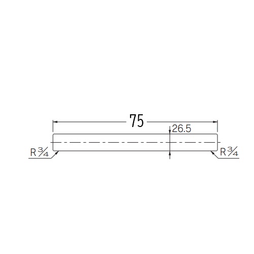 R 3/4インチ x 75mm 給水管(止水栓用)【EA432MR-7.5】