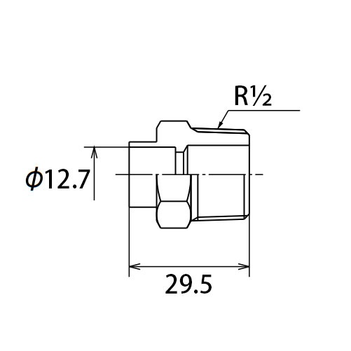 R 1/2インチ x12.70mm アダプター(雄)【EA432RC-3】
