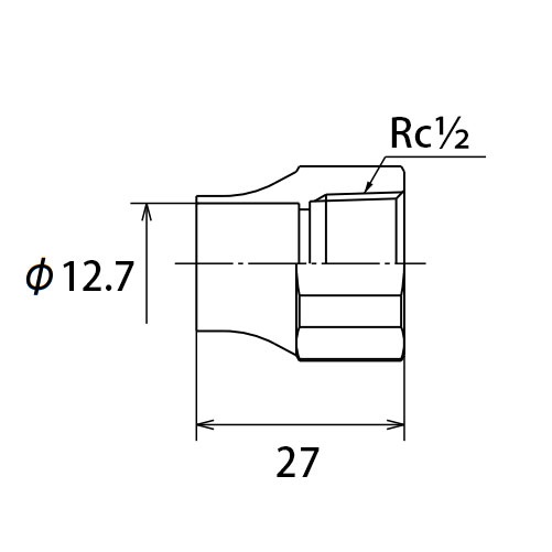 Rc1/2インチ x12.70mm アダプター(雌)【EA432RF-3】