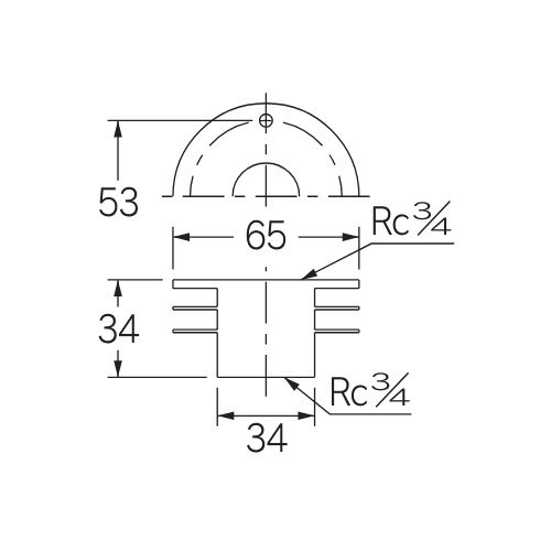 Rc1/2インチ x 65 mm ユニット取出し金具【EA432ST-12】