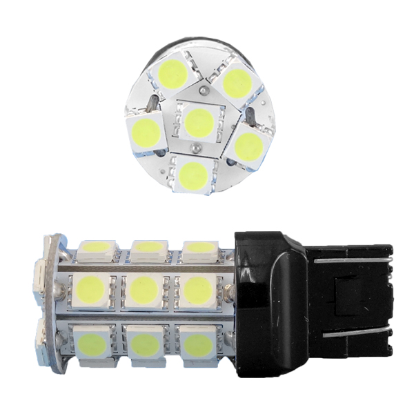 【在庫処分セール】T20ウェッジ無極性LEDバルブ 3chipSMD×27 赤【L-T20327-R】