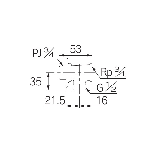 1/2インチ x3/4インチ 分岐ソケット【EA468BN-48】