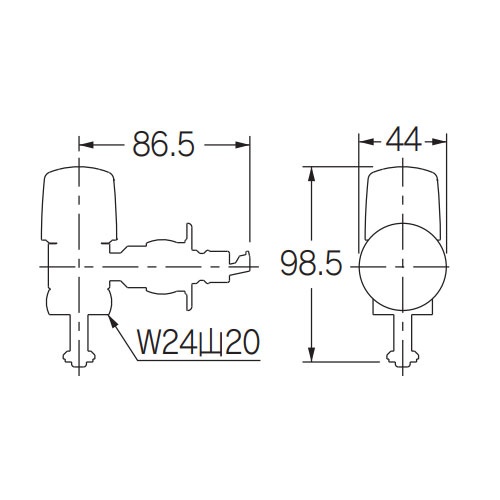 洗濯機用水栓(ストッパー付)【EA468CF-24】