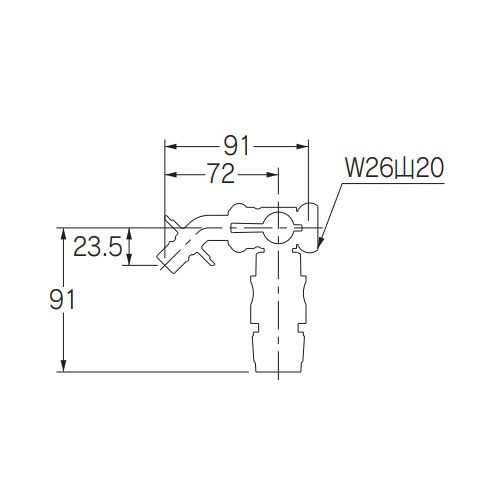 W26-20T 洗濯機用分岐栓【EA468CF-42】