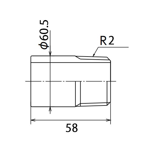 R 2 インチ 片ねじニップル(ステンレス製)【EA469DG-20A】