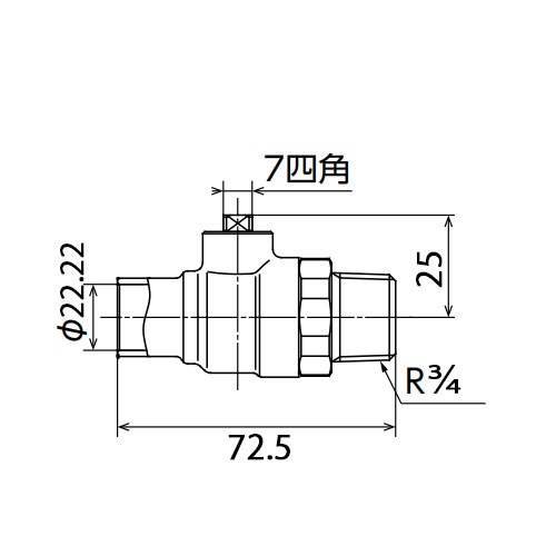 22.22mmxR3/4インチ ボールバルブ(真鍮)【EA470GS-7】