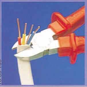 180mm 電工ニッパー・絶縁(グリップ付/メッキ)【EA536KG-4】