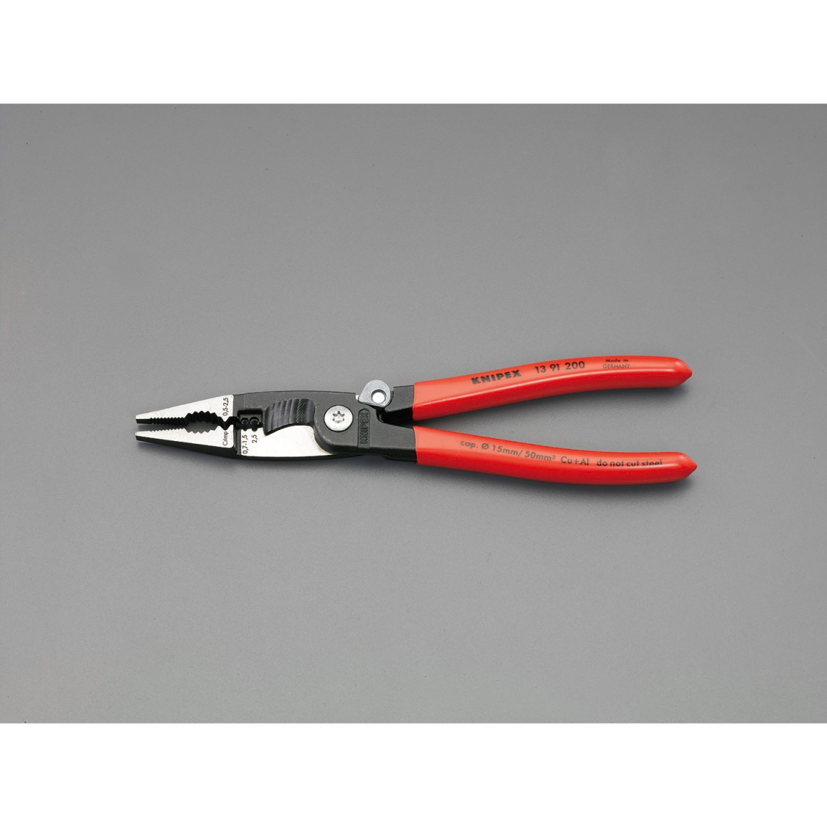 200mm 電工ペンチ(ばね付)【EA537PE-22】