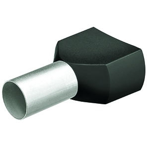 1.5mm2 絶縁ツインフェルール端子(黒色/200個)【EA538WC-34】