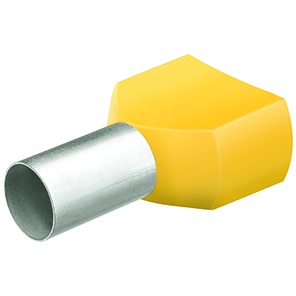 6.0mm2 絶縁ツインフェルール端子(黄色/50個)【EA538WC-37】