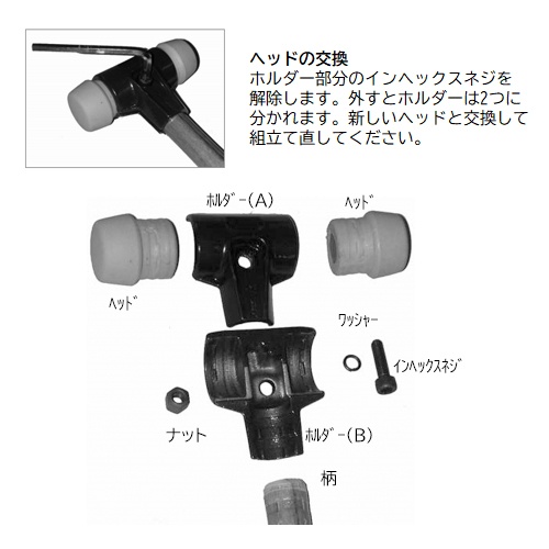 50mm ハンマーヘッド(プラスチック・ハード)【EA575HH-23】