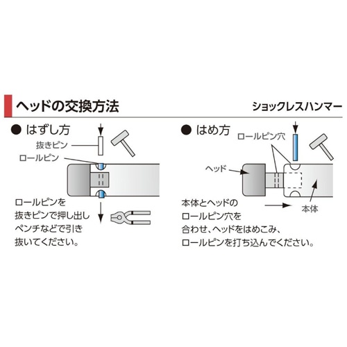 φ 94mm/6000g 無反動ハンマー(グラスファイバー柄)【EA575WT-309】
