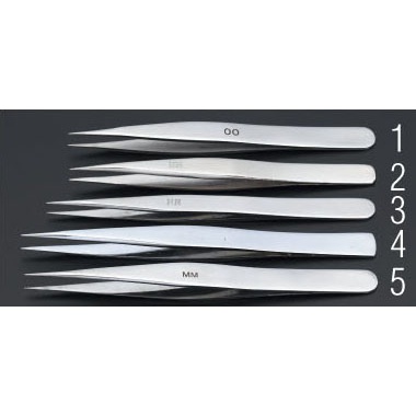 0.4×125mm/AA 精密用ピンセット(ステンレス製)【EA595AK-5】