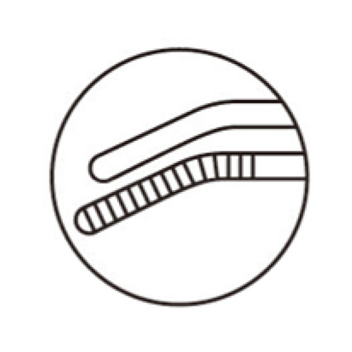 2.0×180mm ピンセット(先曲)【EA595GC-7L】