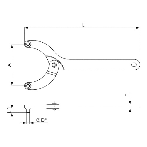 125-200mm/8mm ヒンジピンレンチ【EA613XS-9】