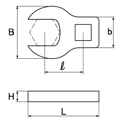 1/2”DRx36mm クロウフットレンチ【EA618TK-36】