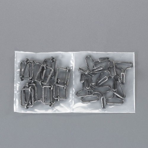 25mm 平ゴムロープ用金具セット[10組/黒]【EA628WL-92A】