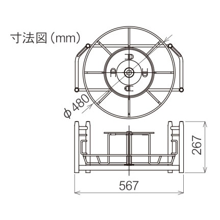 220/430mm 電線リール【EA632AD-16】