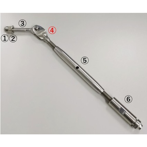 M10x 50mm 止め金具(右・雄ねじ/ステンレス製)【EA638RT-24】