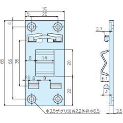 DRT型DINレール取付足【DRT-1】