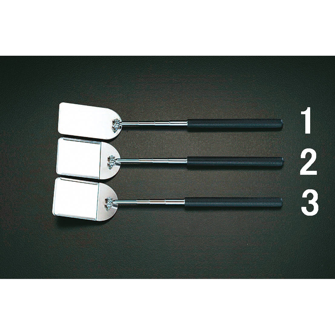 57x63mm/165-698mm 点検ミラー(伸縮型/3倍)【EA724CH-2】