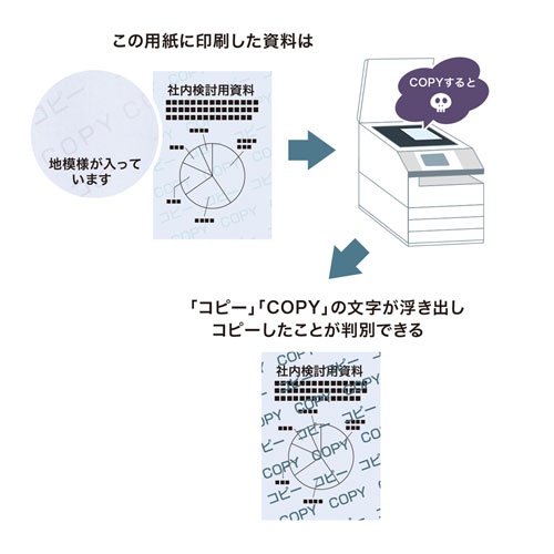 A4/100枚 コピー偽造防止用紙(個人情報保護)【EA759XB-1A】