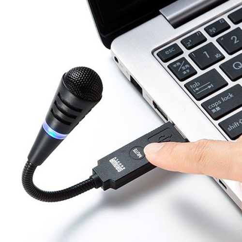 196mm USBマイクロホン(単一指向性/LED付)【EA764AB-160】