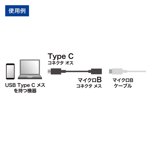 10mm USB変換アダプタ(microUSB B-C/2.0対応)【EA764AC-144】