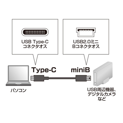 2.0m USBケーブル(C-miniB/2.0対応)【EA764AC-79】
