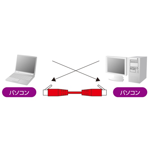 1m LANケーブル(CAT6/クロス結線/グレー)【EA764B-541】