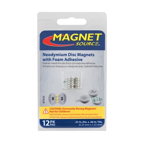 φ6.4×1.5mm マグネットディスク(粘着付/N・S各6個)【EA781GA-51】
