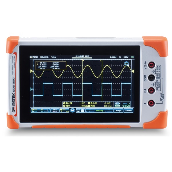 ハンディデジタルオシロスコープ+デジタルマルチメータ 100MHz/2ch【GDS-210】