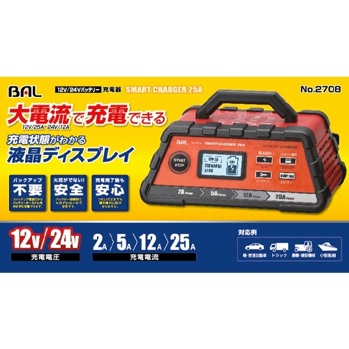 AC100V→DC12V・24V バッテリーチャージャー【EA815Y-11】