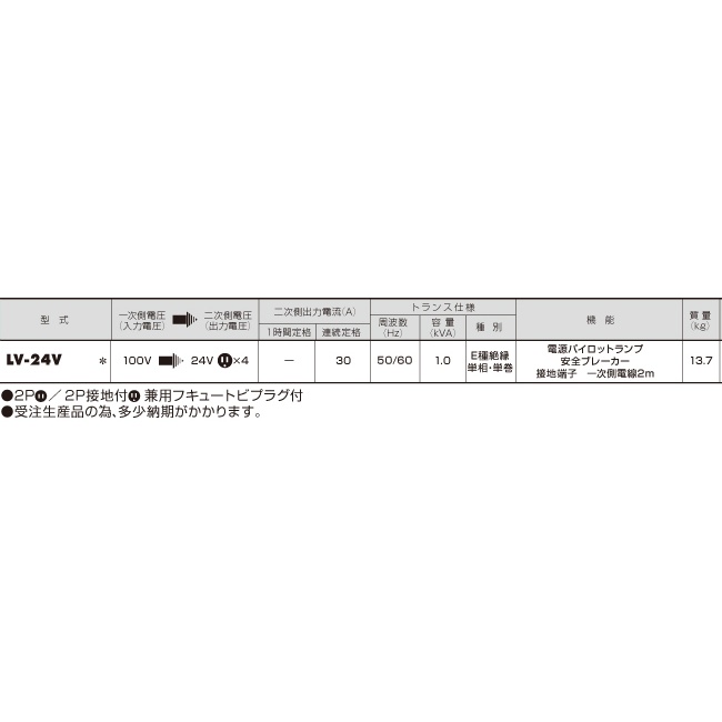 AC100V→AC 24V 降圧トランス【EA815ZB-5】