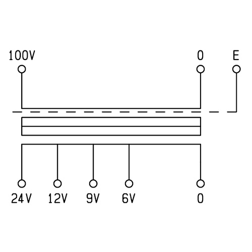 0.3A/100V・110V ダウントランス(保護シールド付)【EA815ZY-41】