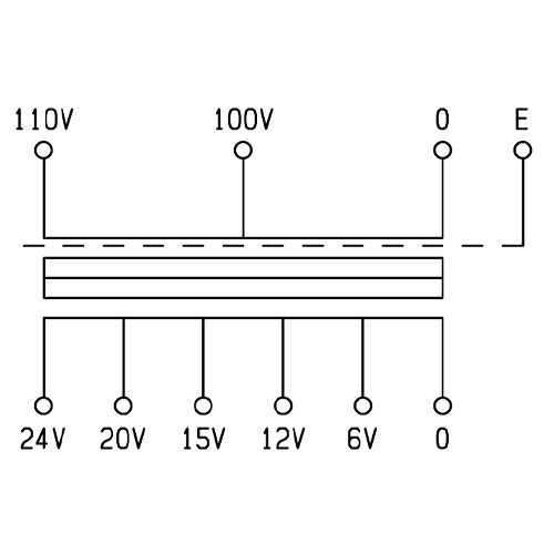1.0A/100V・110V ダウントランス(保護シールド付)【EA815ZY-43】