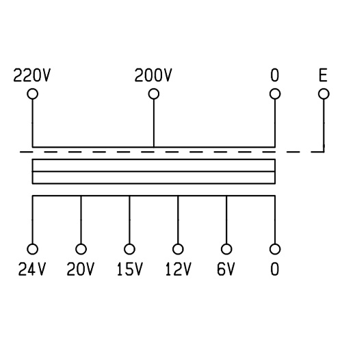 0.5A/200V・220V ダウントランス(保護シールド付)【EA815ZY-52】