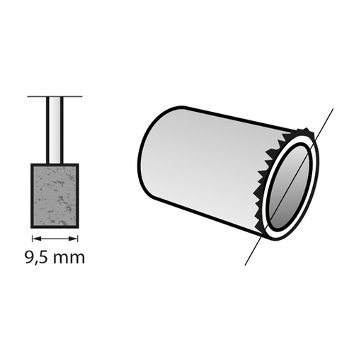 9.5×10.0mm/3.2mm軸 軸付砥石【EA818E-215】