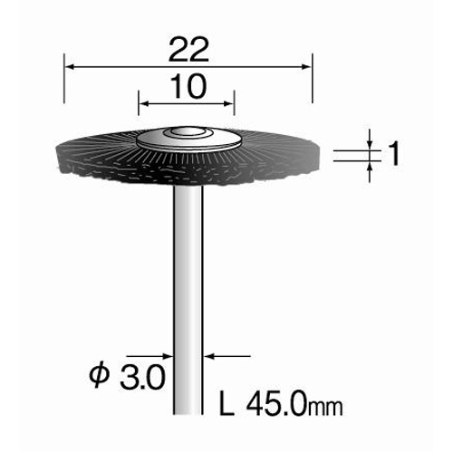 22mm/3mm軸 軸付ブラシ(静電気防止ナイロン)【EA819AN-11】