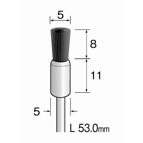 5mm/3mm軸 軸付ブラシ(静電気防止ナイロン)【EA819AN-13】