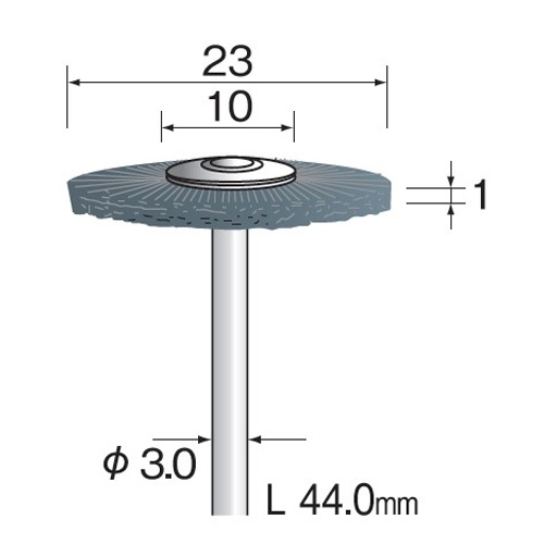 22mm/3.0mm軸 軸付ブラシ(ダイヤ砥粒付/#400)【EA819AR-21】
