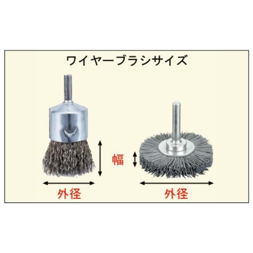 65mm/6.0mm軸 軸付ブラシ(平型 真鍮製)【EA819BS-23】